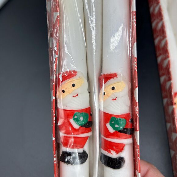 Vintage Kameyama Christmas Tapers Santa Claus set of 2 (E) - Picture 5 of 8